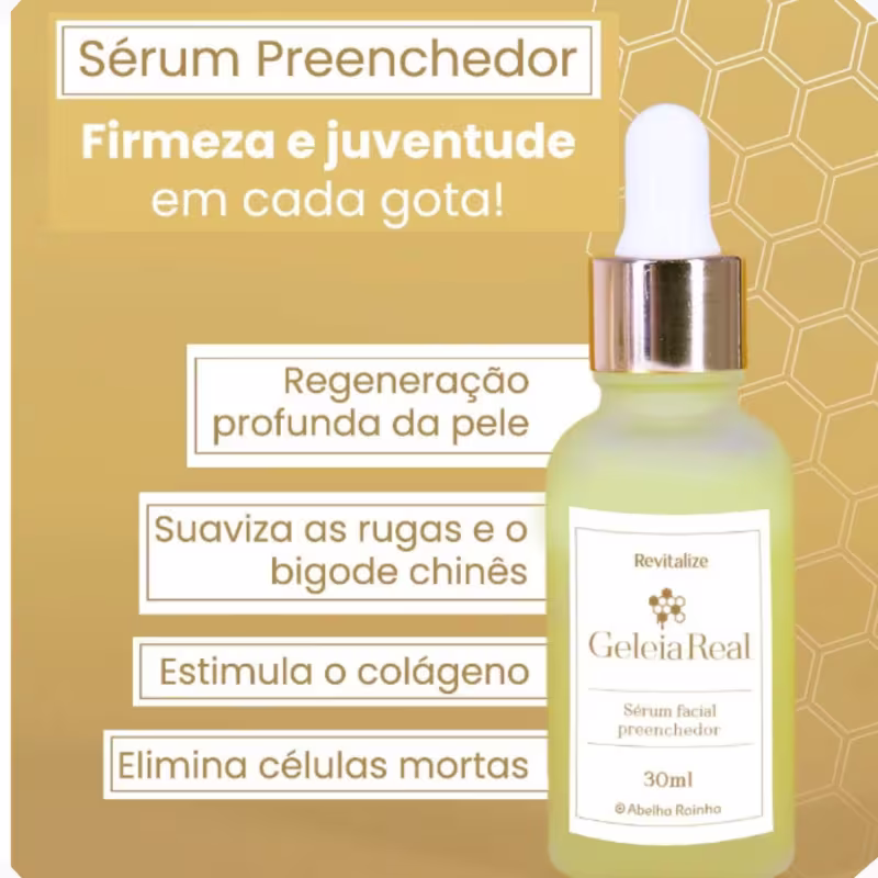Sérum Facial Preenchedor Abelha Rainha Revitalize Geleia Real, 30ml.