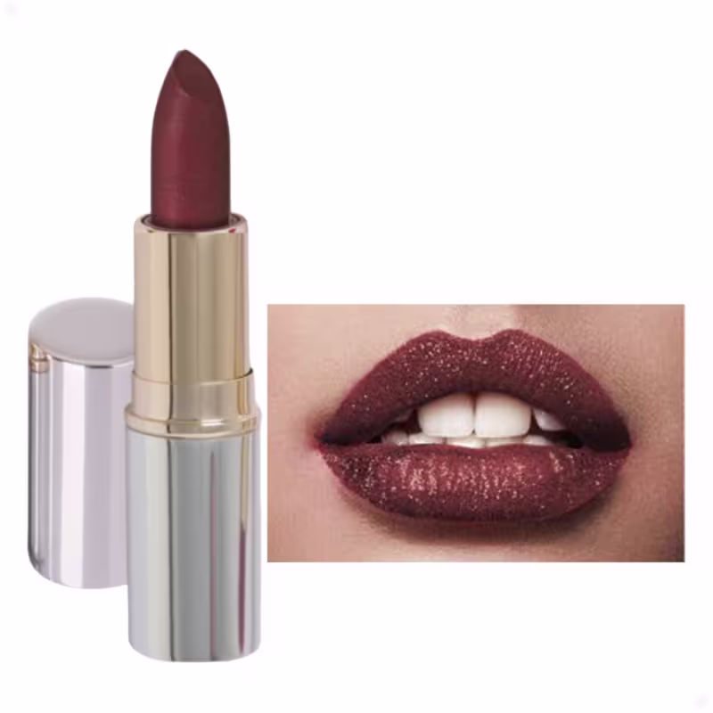 Batom Luxo Gold Vinho Gold Matte Cintilante Brilhoso Viva Luxo ODORATA REF 2616