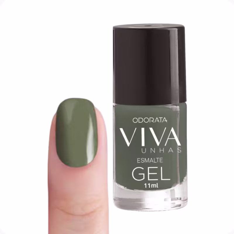 Esmalte Em Gel Suculenta Verde Cremoso Não Precisa Cabine Secagem Rápida Hipoalergênico Viva Unhas ODORATA REF 2629