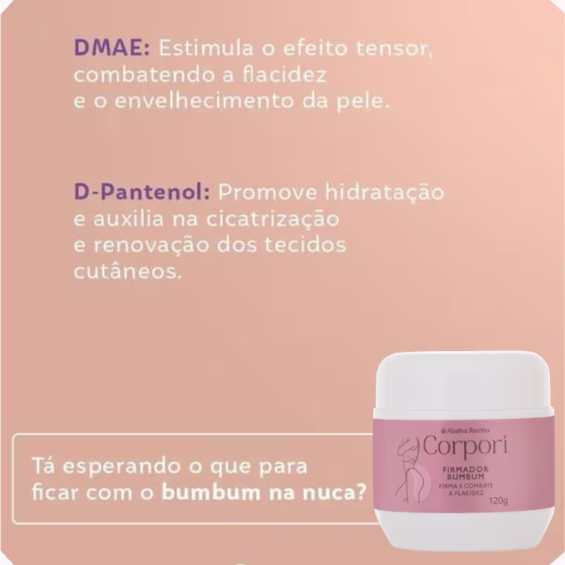 Creme Firmador Corporal Abelha Rainha Corpori Firmador Bumbum, 120g.