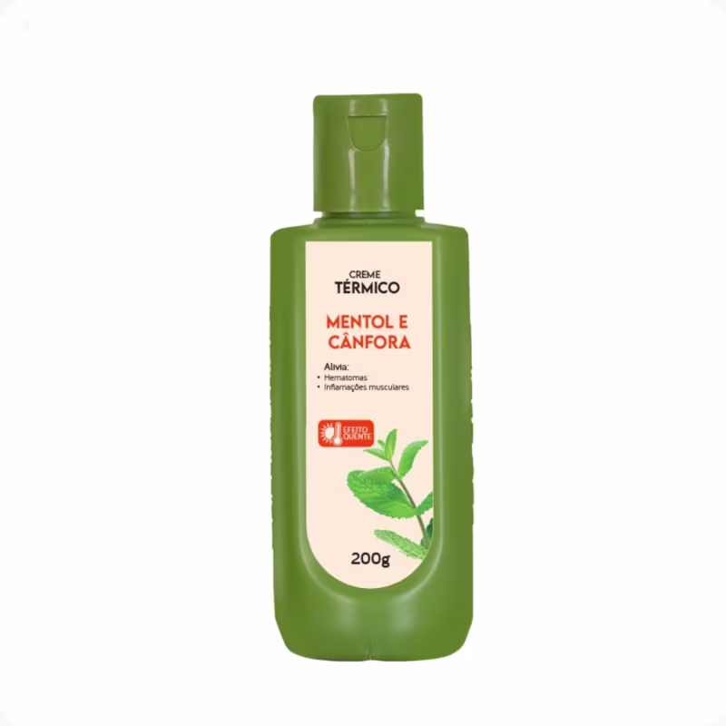 Creme Corporal Térmico Abelha Rainha Mentol e Cânfora, 200g.