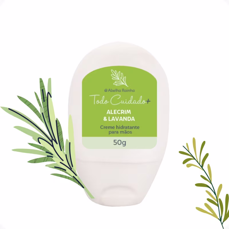 Creme Hidratante para Mãos Abelha Rainha Todo Cuidado Alecrim & Lavanda, 50g.