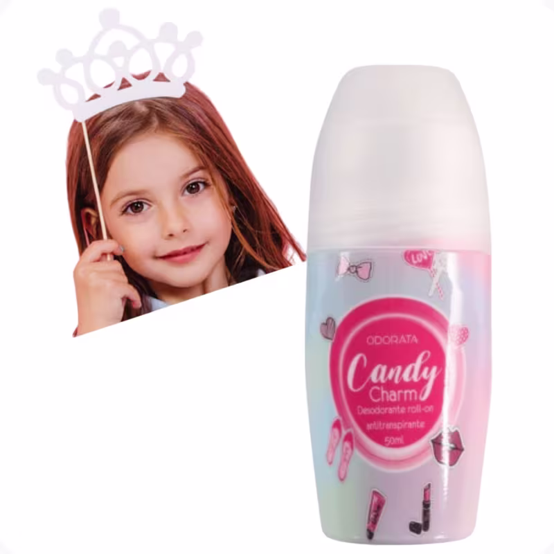Desodorante Infantil Para Meninas Roll-on Candy Charm Não Contém Alumínio 50ml Odorata REF 3858