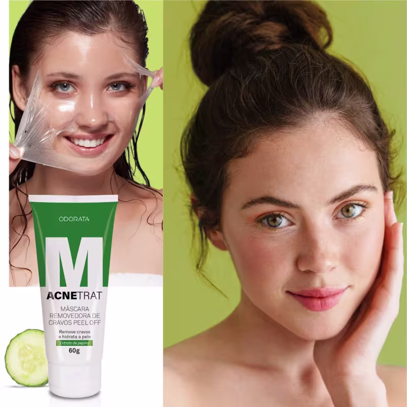 Máscara Facial Removedora de Cravos Peel Off Antiacne Com Pepino AcneTrat 60g Odorata REF 4627