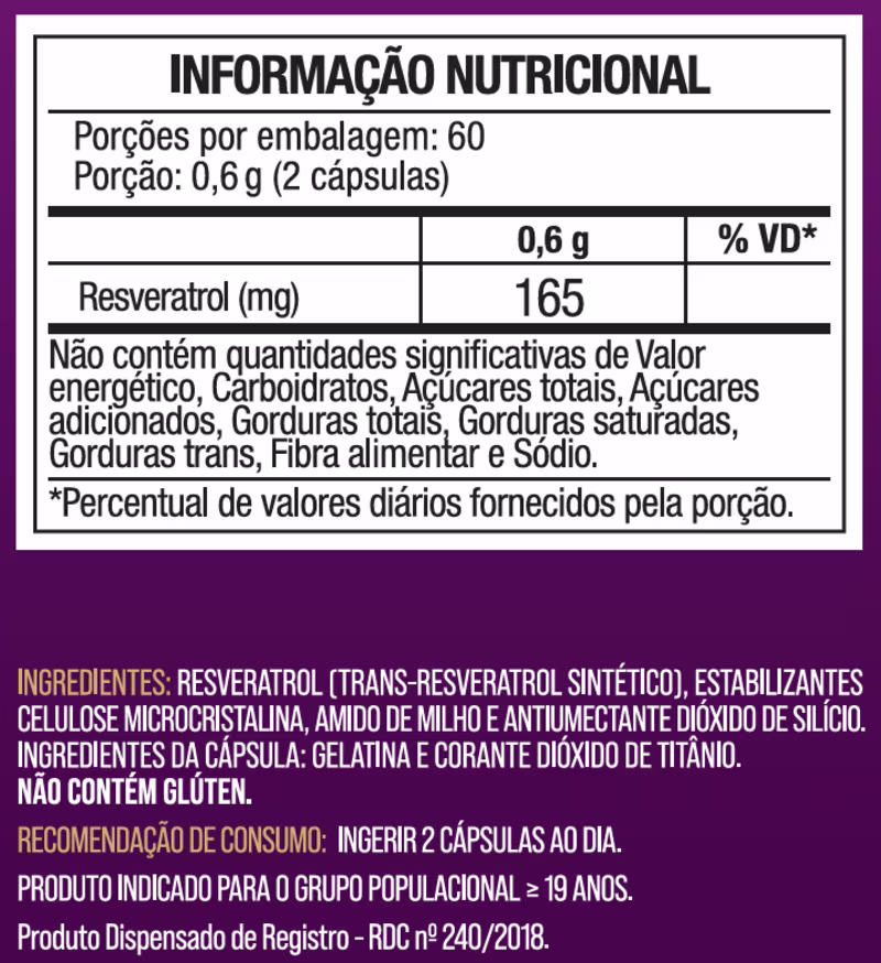 Trans-Resveratrol Concentrado 500mg 120 Capsulas - Nutrione