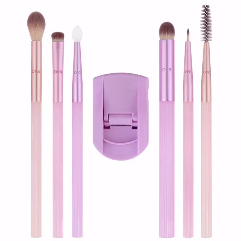 Real Techniques - Pastel Pop - Eye Kit - 6 Pincéis para Olhos + 1 Mini Curvador de Cílios