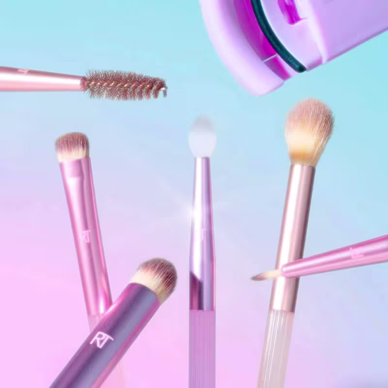 Real Techniques - Pastel Pop - Eye Kit - 6 Pincéis para Olhos + 1 Mini Curvador de Cílios