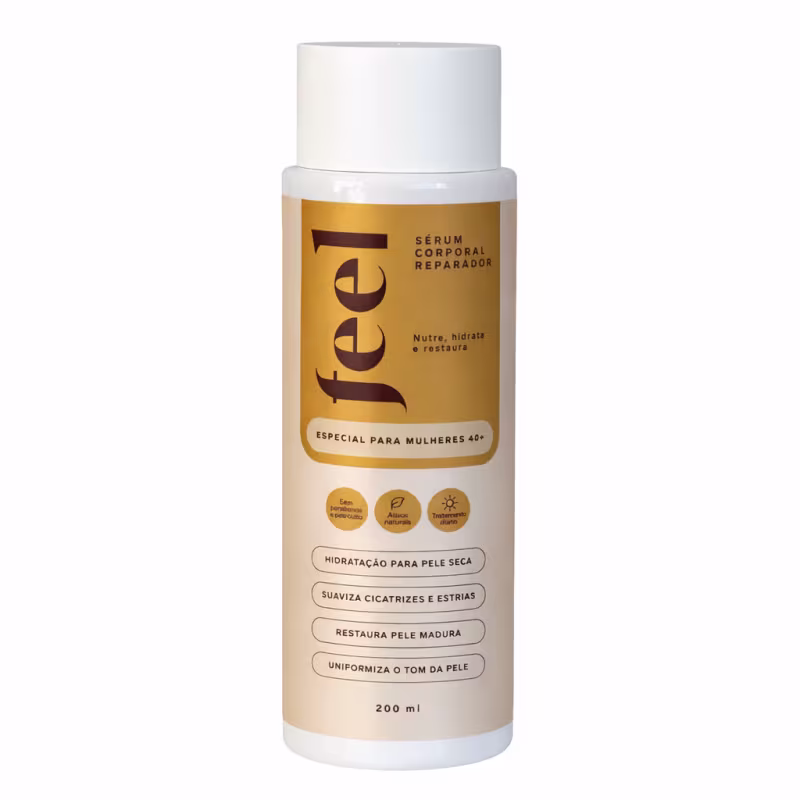 Sérum Corporal Restaurador Feel 200ml Hidratante Corporal Diário, Ativos naturais e Vegano