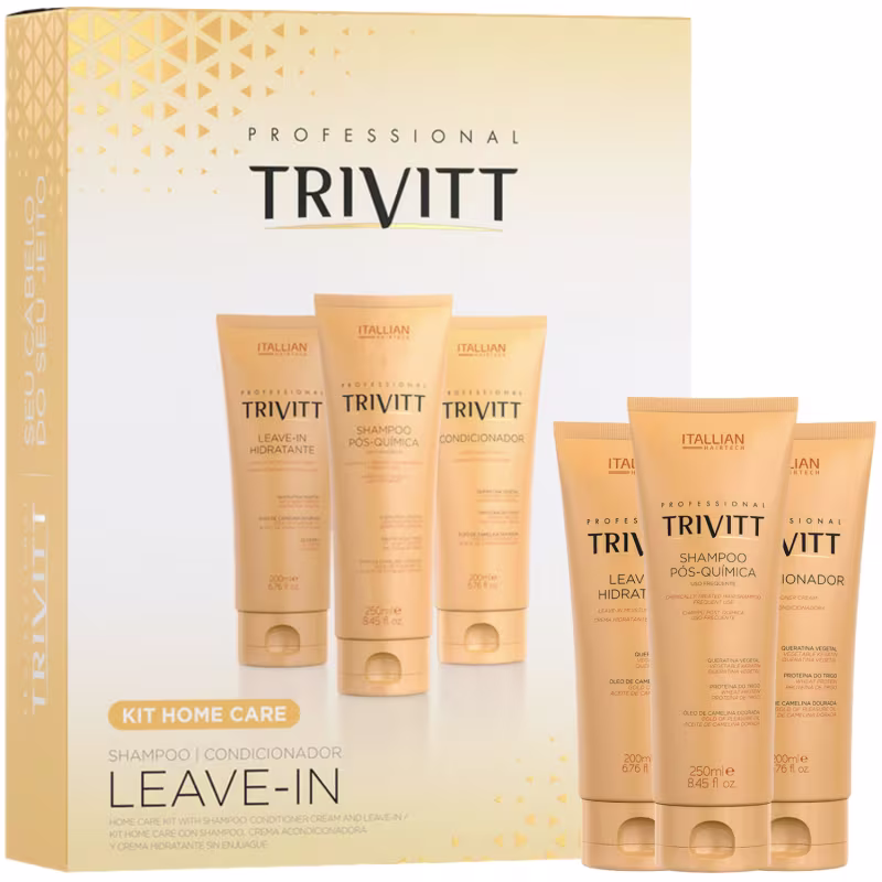 Trivitt: Hidratação Intensiva 500g, Kit Homecare com Leave-In e Reparador de Pontas 30ml