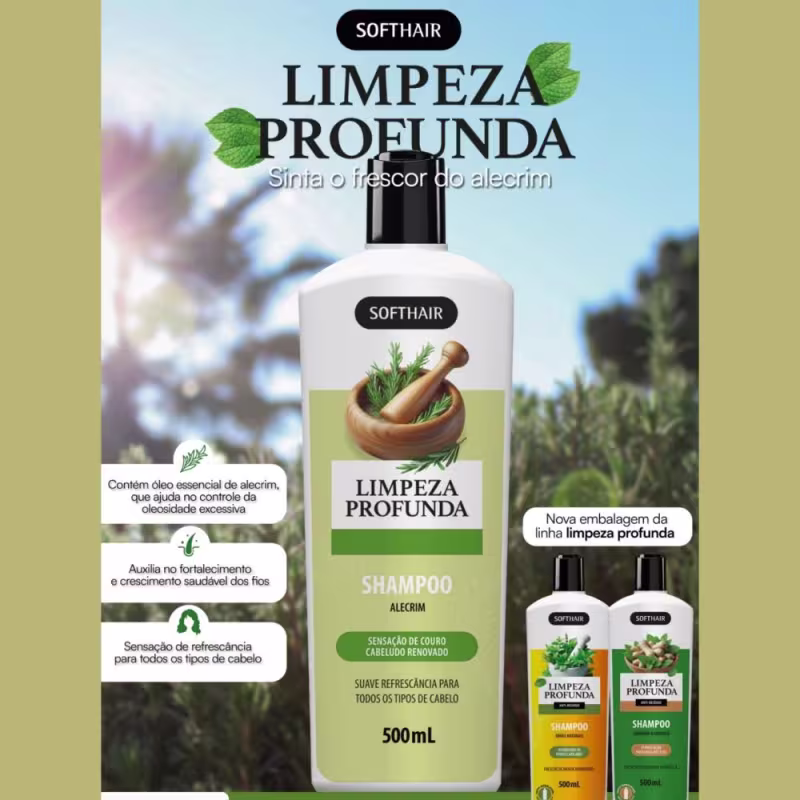 Kit 2 Unidades Shampoo de Alecrim 500ml
