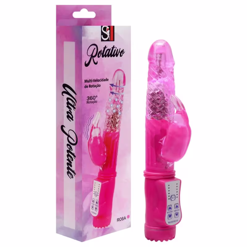 Vibrador Jack Rabbit Rotativo com 8 Funções de Rotação e 36 de Vibração - Rosa