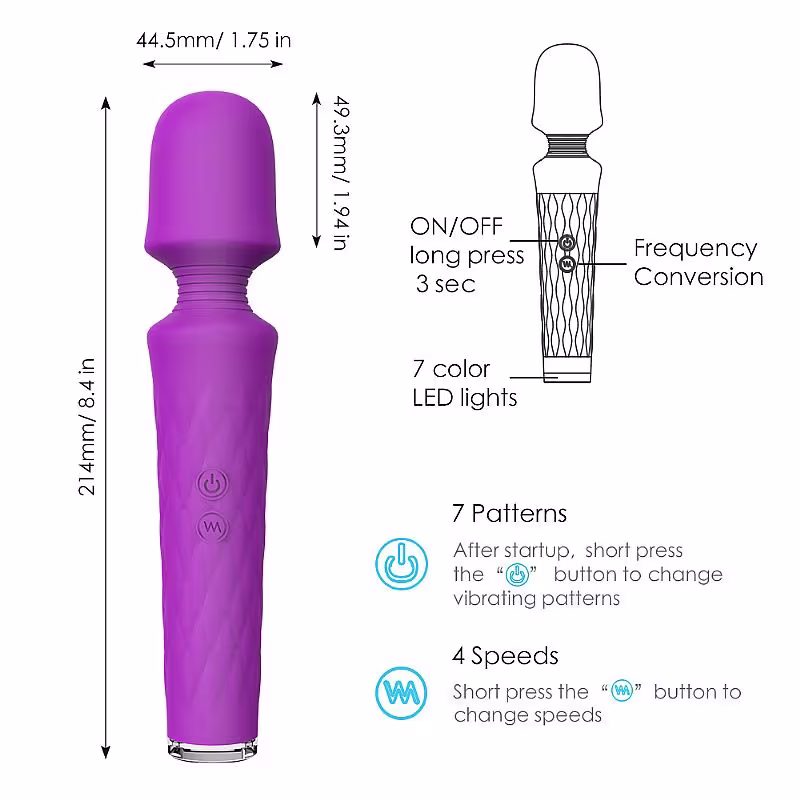 Varinha Massageadora Recarregável Lilás- Luna - S-Hande