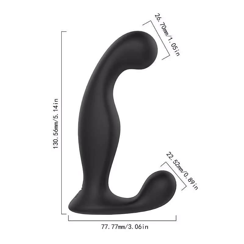 Vibrador de Próstata S-Hande Jelly Flexível com Dupla Vibração 9 Modos Preto USB