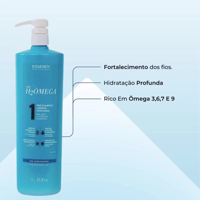 Shampoo Profissional Limpeza 1L H2Ômega Essendy