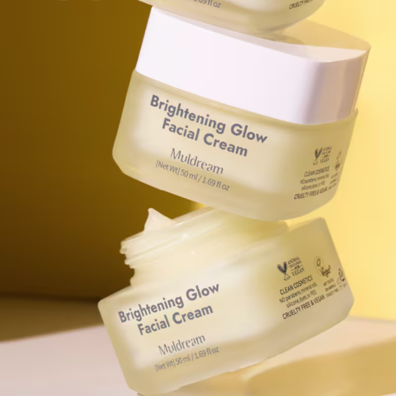 Muldream Brightening Glow Creme Facial Vegano de AHA e Vitamina C 50ml