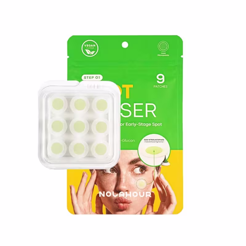 Adesivos Secativos para Acne Nolahour Spot Eraser Green Step 1, 9 Unidades.