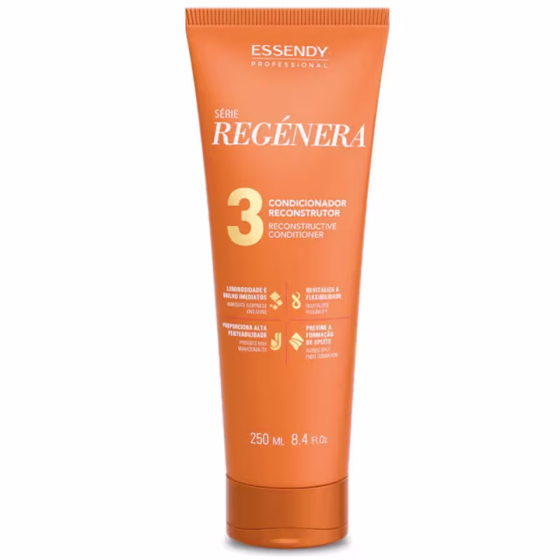 Kit Shampoo, Máscara e Condicionador Recosntrução 250ML Regenera Essendy