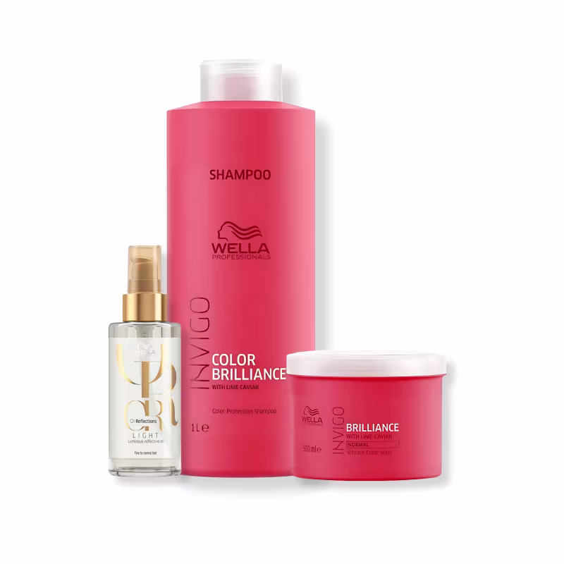 Kit Wella Professionals Invigo Color Brilliance Oil Reflections Trio Shine Light (3 Produtos)