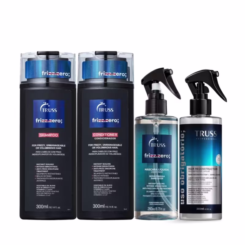 Kit Truss Frizz Zero Uso Obrigatório Quarteto (4 Produtos)
