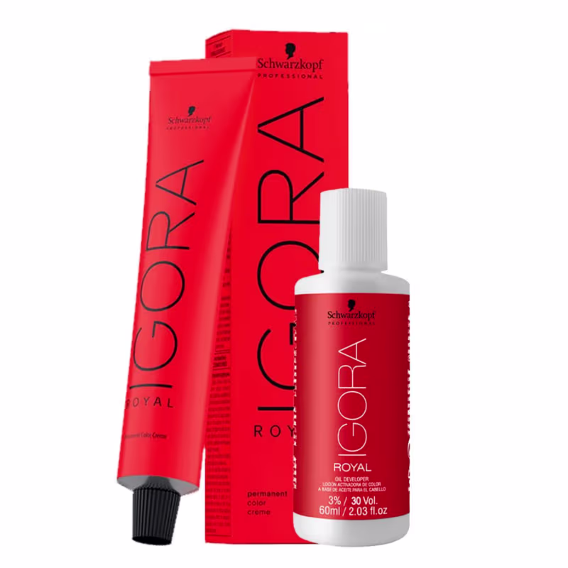 Kit Schwarzkopf Professional Igora Royal Coloração 0-88 + Ox 30 Vol 60ml