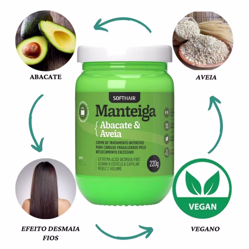 Babosa Para Cabelo Sumo Natural E Manteiga De Abacate Aveia