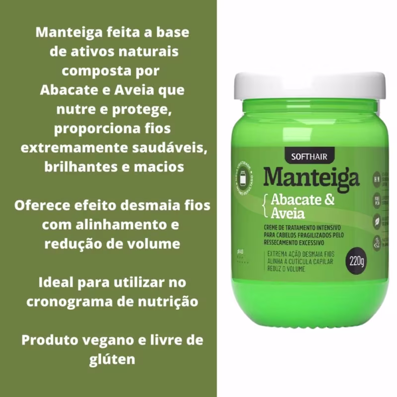 Babosa Para Cabelo Sumo Natural E Manteiga De Abacate Aveia