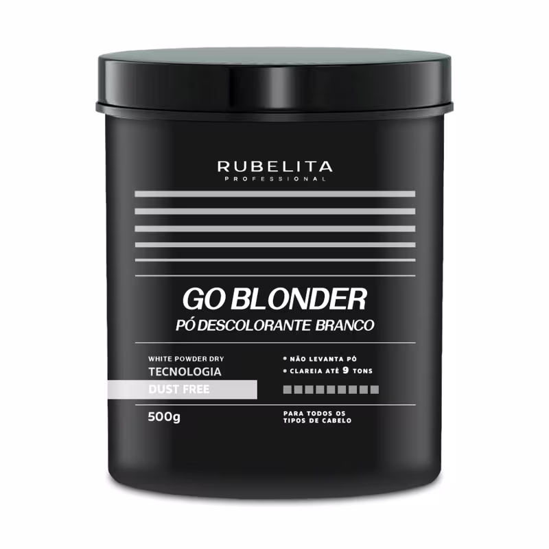 Pó Descolorante Rubelita Professional Go Blonder Branco, 500g.