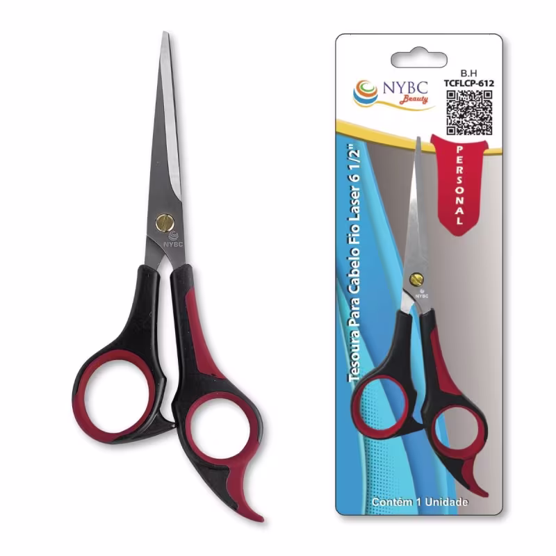 Kit NYBC Beauty Tesoura para Cabelo Fio Laser 6 1/2", 10 Unidades.