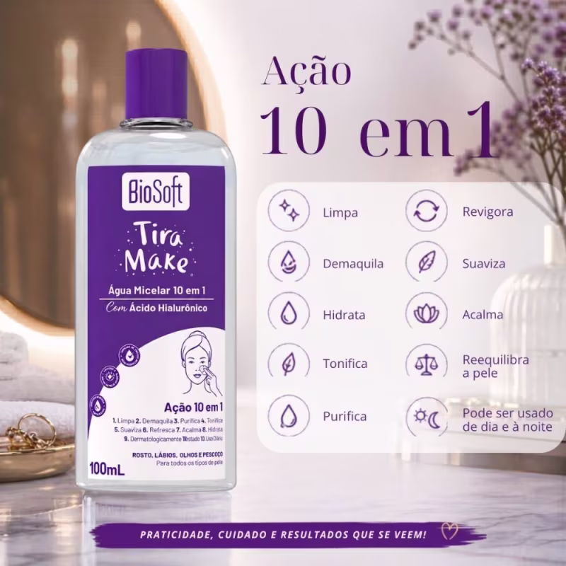 Demaquilante Para Tirar Maquiagem Hidratante Ação 10 Em 1