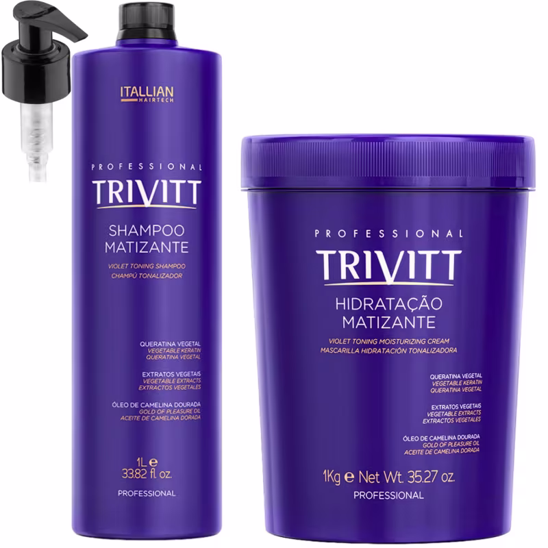 KIT SHAMPOO 1 LT E HIDRATAÇÃO INTENSIVA MATIZANTE 1KG