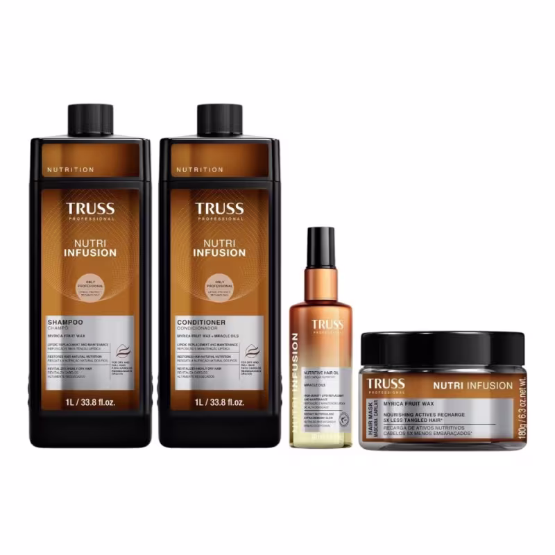 Kit Truss Nutri Infusion - Shampoo 1L + Condicionador 1L + Máscara 180g + Óleo 60ml