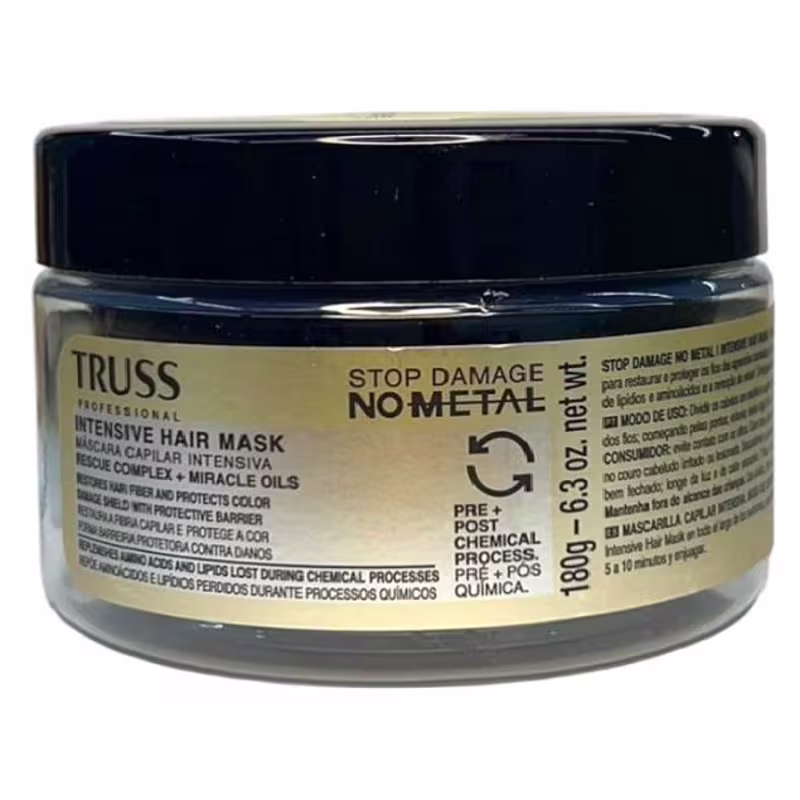 Kit Truss Stop Damage No Metal - Shampoo 300ml + Máscara 180g + Protector 250ml