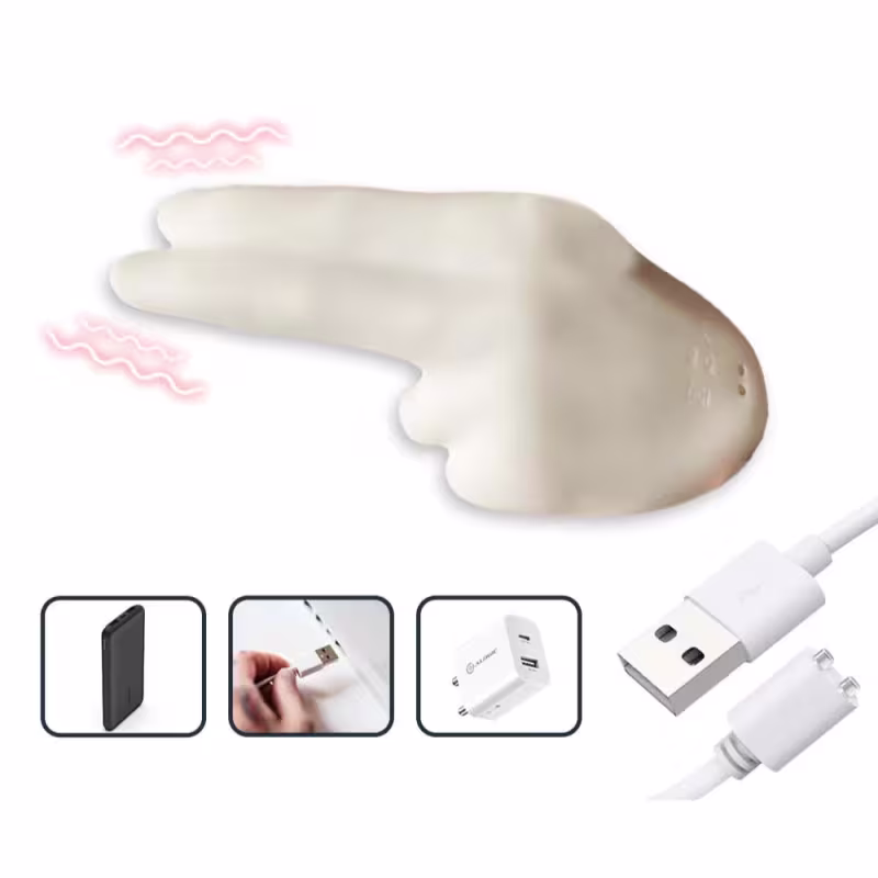 Vibrador 2 em 1 Golden Right Hand com Aquecimento e 10 Modos de Vibração Recarregável Silencioso Silicone