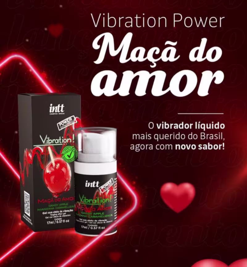 Vibration Power Extra Forte Maçã Do Amor Intt Gel Lubrificante 17ml - 2 un