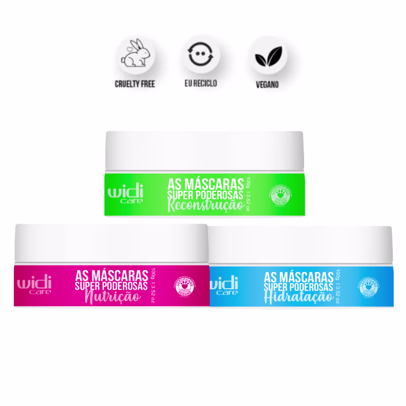 Kit Widi Care As Máscaras Super Poderosas Trio, 3 produtos.