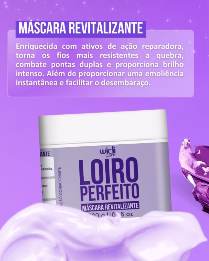 Kit Widi Care Loiro Perfeito Shampoo Revitalizante 300ml + Máscara Revitalizante Condicionante 300g