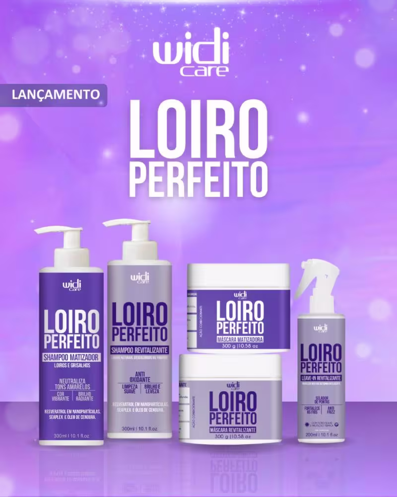 Kit Widi Care Loiro Perfeito Shampoo Matizador 300ml + Máscara Revitalizante Condicionante 300g