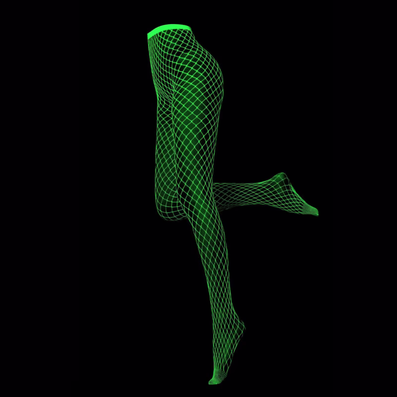 Meia Calça Glow Trama Arrastão Brilha no Escuro - Yaffa Lingerie