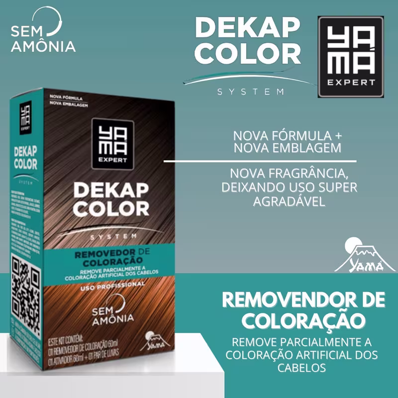 Kit 4 DekapColor Yama Removedor De Coloração Capilar Cabelo Profissional Sem Amonia 120m