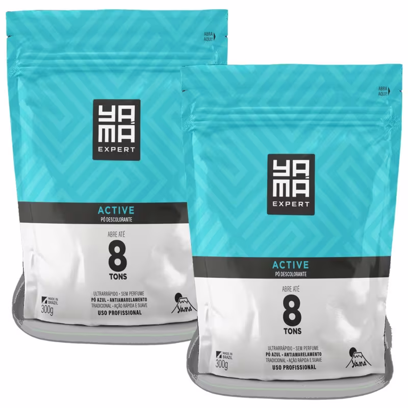 Kit 2 Pó Descolorante Tradicional Profissional 8 Tons Efeito Rápido Yama Refil 300