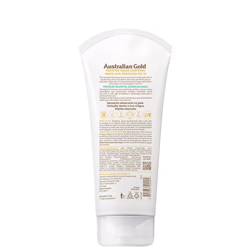 Verso do produto, com informações sobre modo de uso, ingredientes e código de barra.