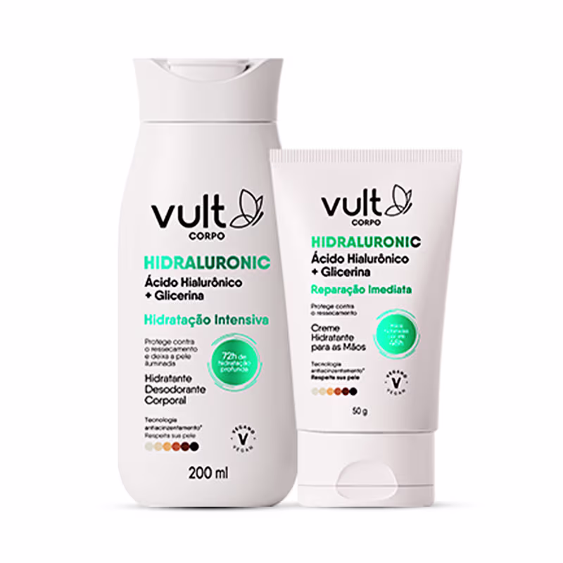 Kit Hidratação Intensiva: Hidratante Desodorante Corporal Hidraluronic 200ml + Creme para Mãos 50g