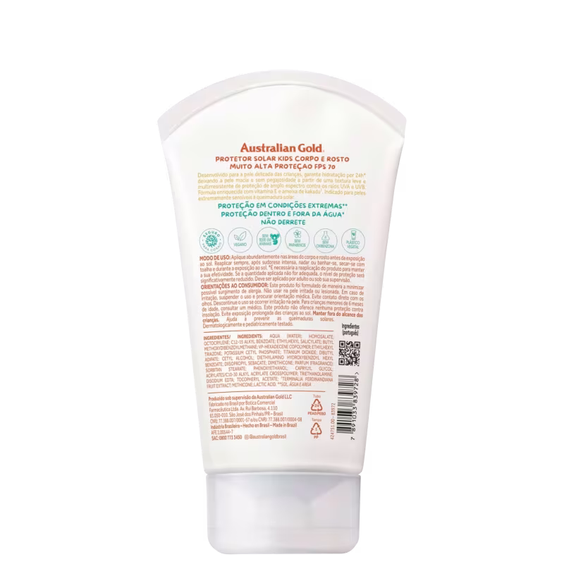 Australian Gold Kids FPS 70 - Protetor Solar Gel Creme 120g