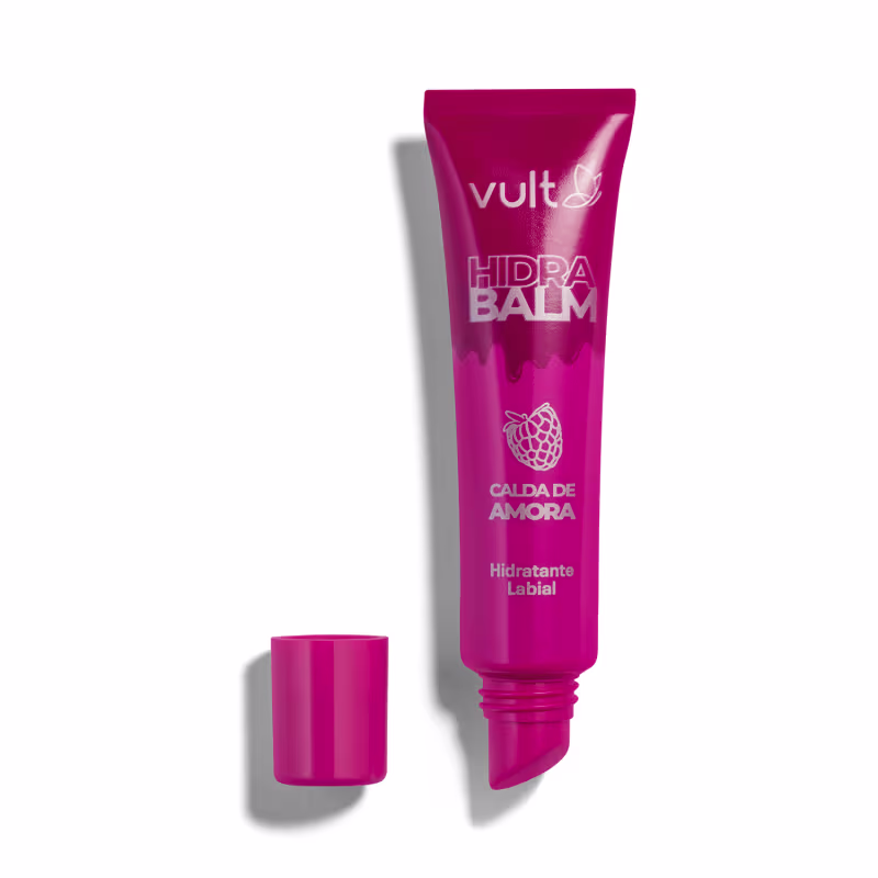 Hidratante labial de cor roxa, da marca Vult