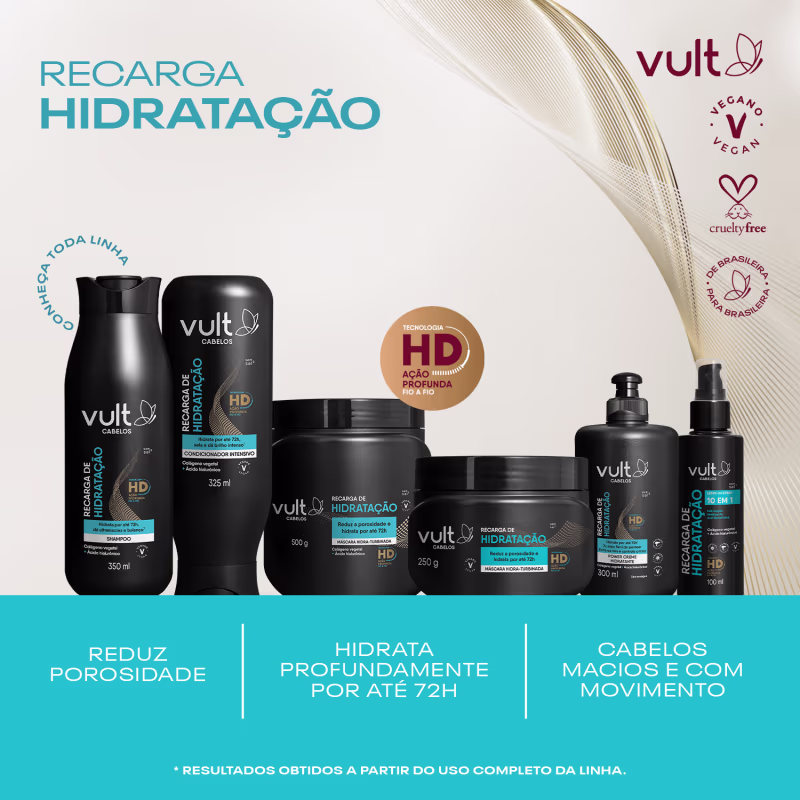 Shampoo Vult Cabelos Recarga de Hidratação 350ml