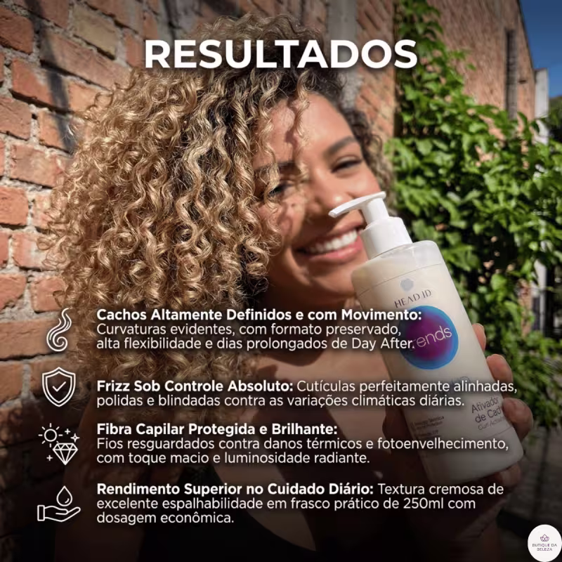 Ativador de Cachos Head.ID Trends Curl.ID 250ml - Cabelos Cacheados Ressecados e Com Frizz