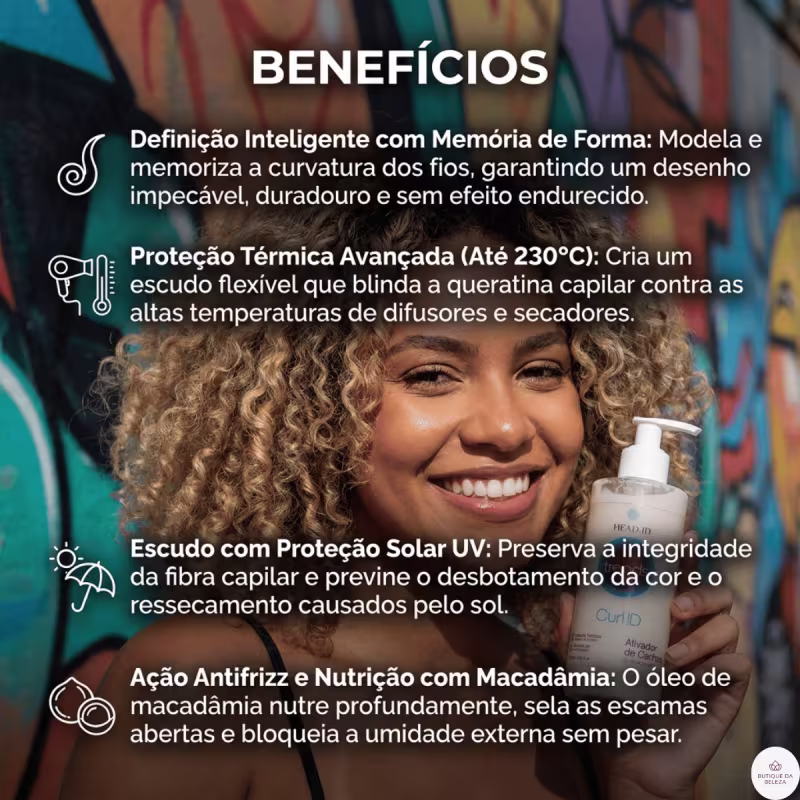 Ativador de Cachos Head.ID Trends Curl.ID 250ml - Cabelos Cacheados Ressecados e Com Frizz