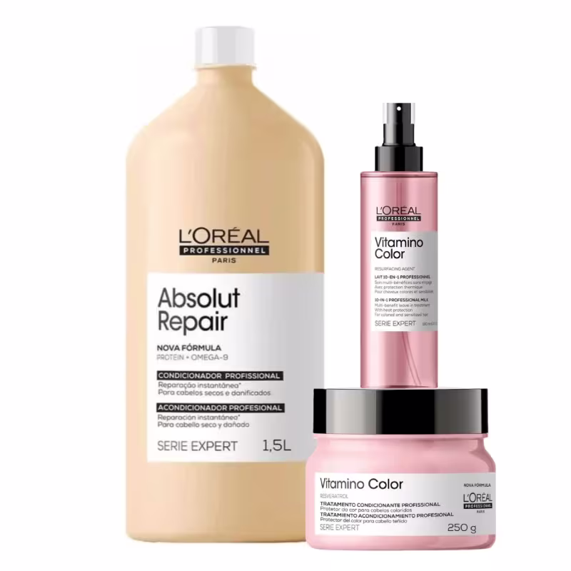 Kit L'Oréal Professionnel Absolut Vitamino Color Trio Condicionante (3 Produtos)