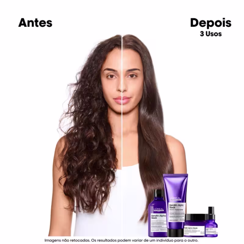 Kit L'Oréal Professionnel Keratin Alpha Sleek Vitamino Color Lait (3 Produtos)