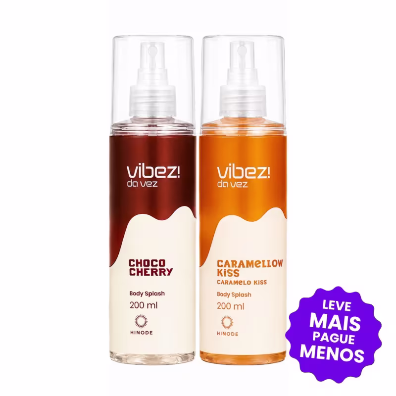 Kit 2 Body Splashes Vibez da Vez! Choco Cherry + Caramellow Kiss